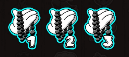 items folded hands with a string